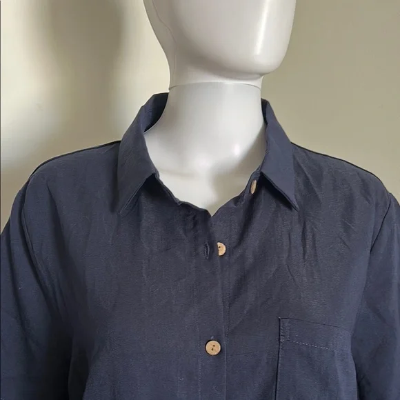 Zeagoo, Woman’s XL Navy Blue Buttoned Midi Dress - Picture 7 of 9